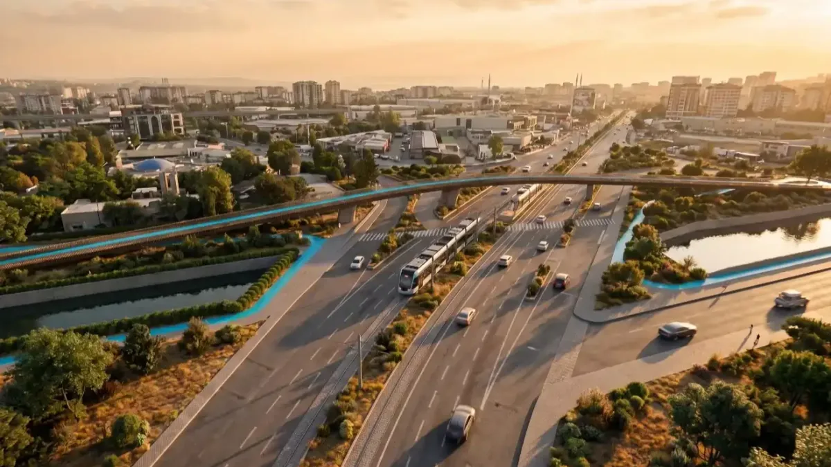Mavişehir'deki yeşil alanları birleştiren köprü projesi görseli.