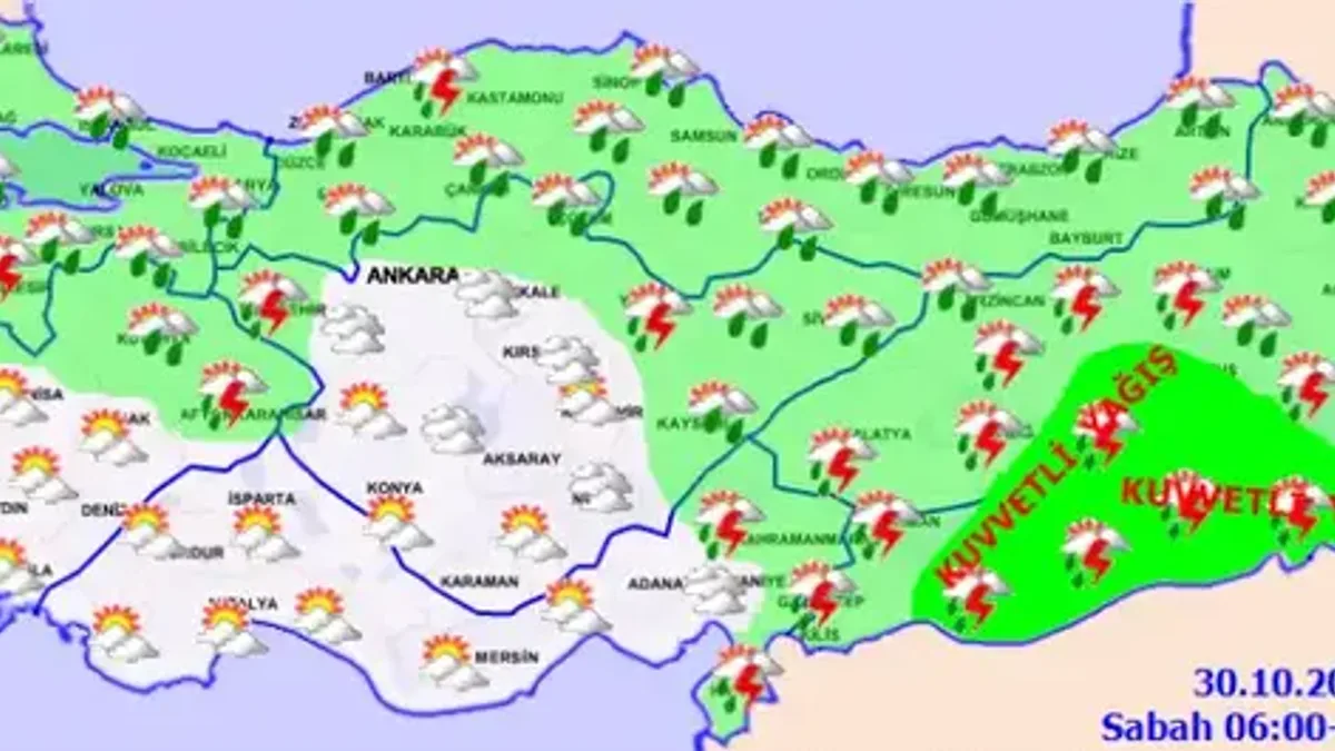 Meteoroloji Türkiye genelinde kuvvetli yağış uyarısı yaptı - Detay Görsel 1