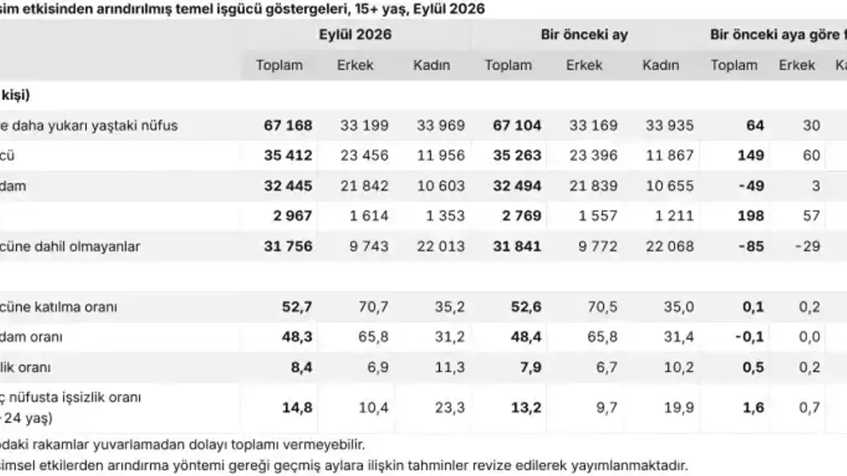 Eylülde işsizlikte sert artış: 198 bin kişi işsiz kaldı - Detay Görsel 1