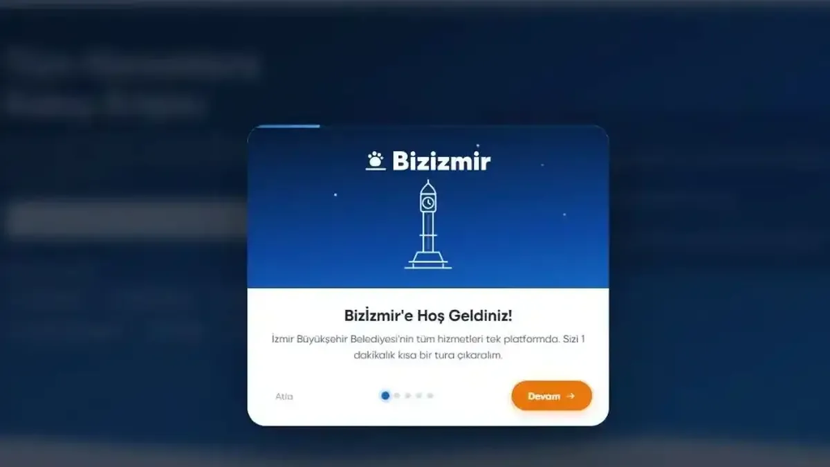 İzmir Büyükşehir Belediyesi'nin yenilenen dijital hizmet platformu Bizİzmir.