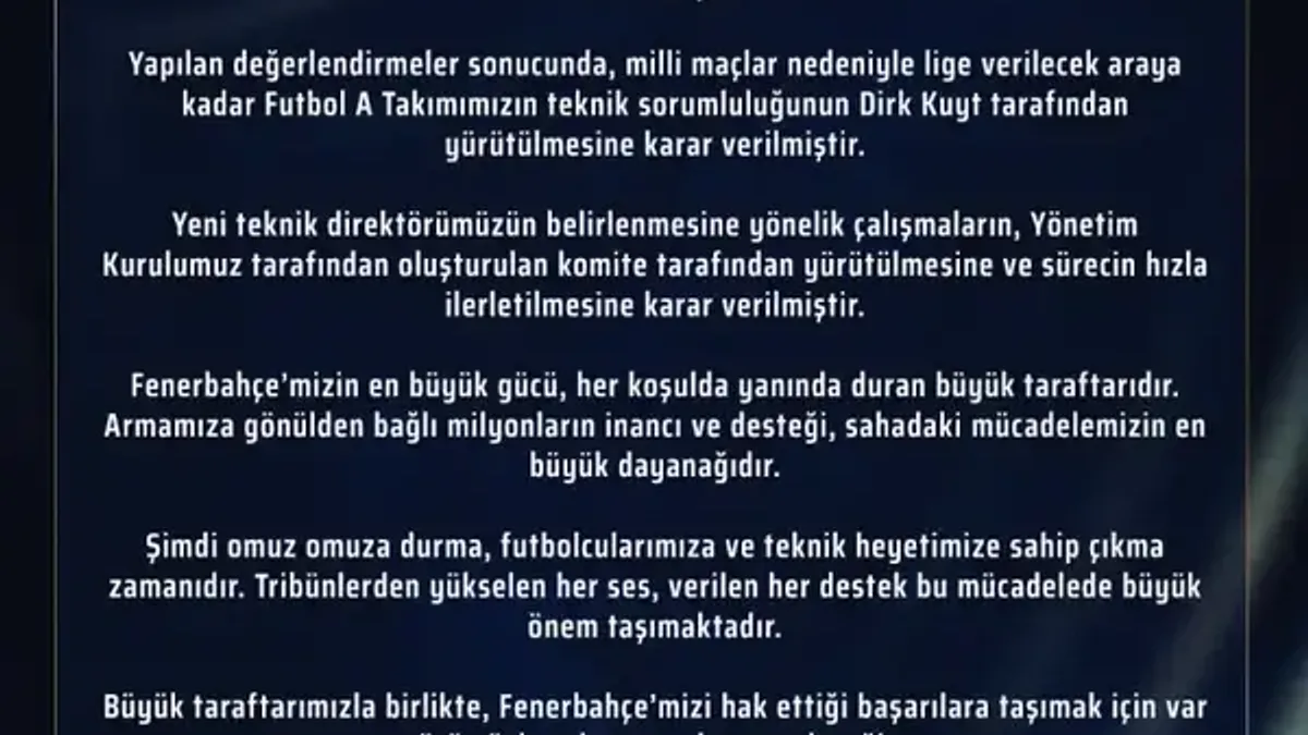 Fenerbahçe'de teknik sorumluluk Dirk Kuyt'a verildi - Detay Görsel 1