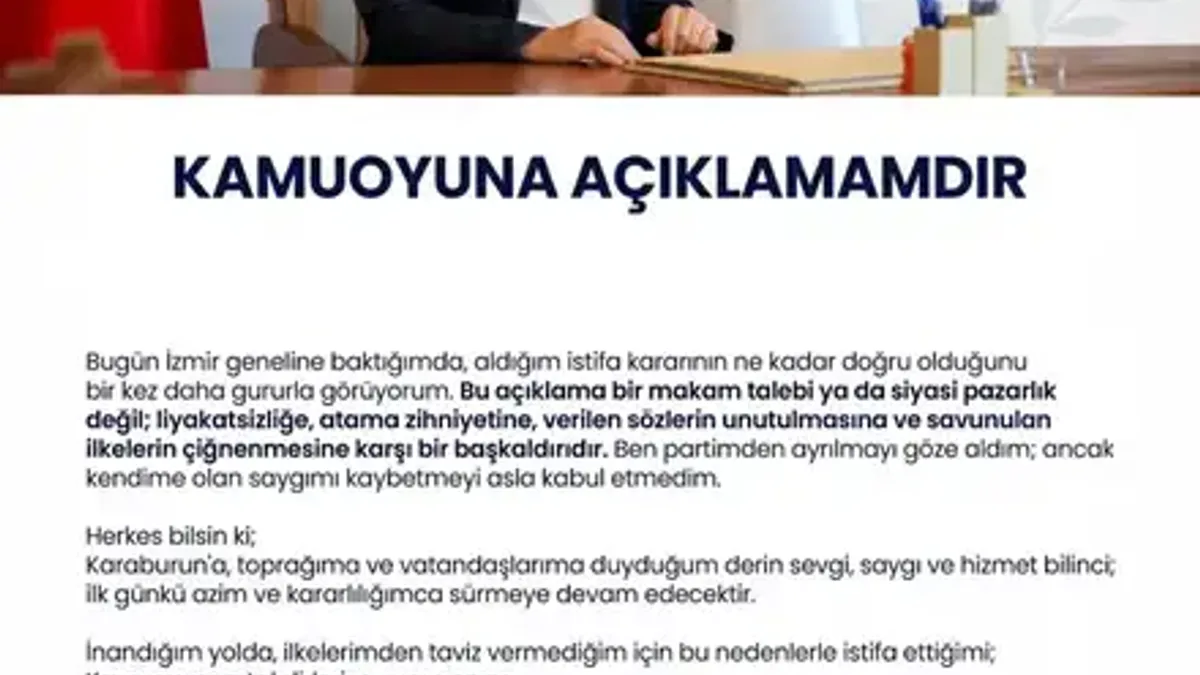 Karaburun belediye başkanı ilkay girgin Erdoğan istifa etti - Detay Görsel 1