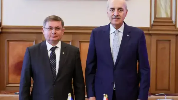 TBMM Başkanı Numan Kurtulmuş ve Moldova Meclis Başkanı Igor Grosu Roma'da buluştu.