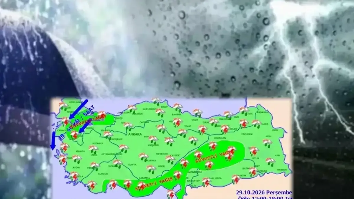 Meteoroloji Genel Müdürlüğü, sağanak yağış ve kuvvetli rüzgar uyarısı yaptı.
