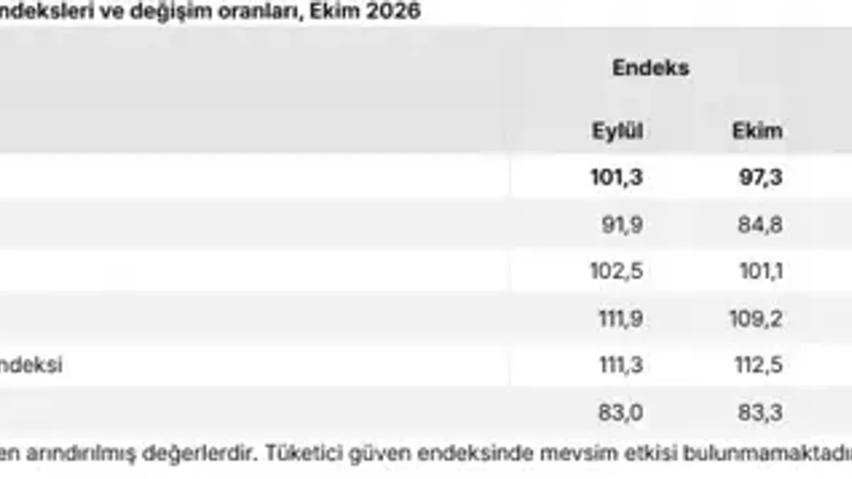 Ekonomik güven endeksi Ekim’de geriledi - Detay Görsel 1