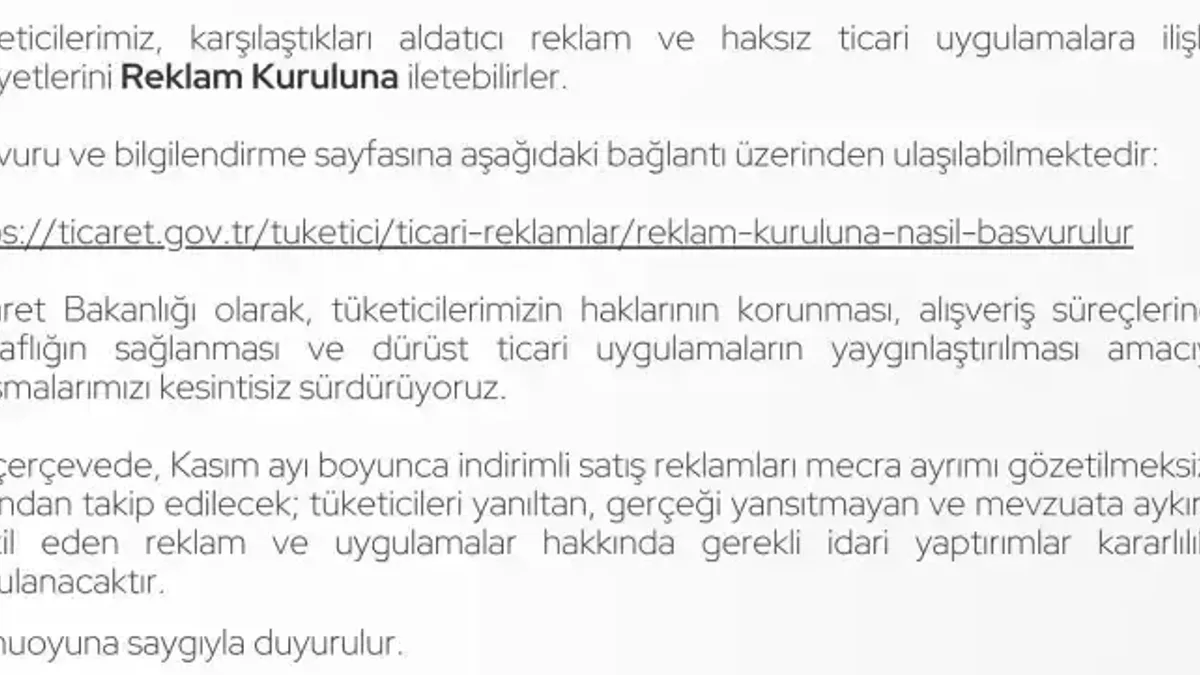 Kasım ayı indirimlerine ticaret bakanlığı'ndan denetim - Detay Görsel 1