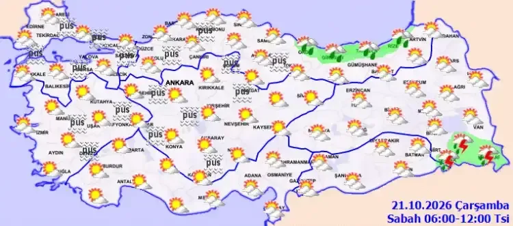 Meteoroloji sağanak yağış ve sis uyarısı yaptı - Detay Görsel 1