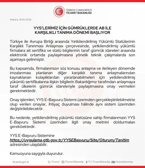 Ticaret Bakanlığı'ndan Yükümlü Firmalara çağrı - Detay Görsel 1