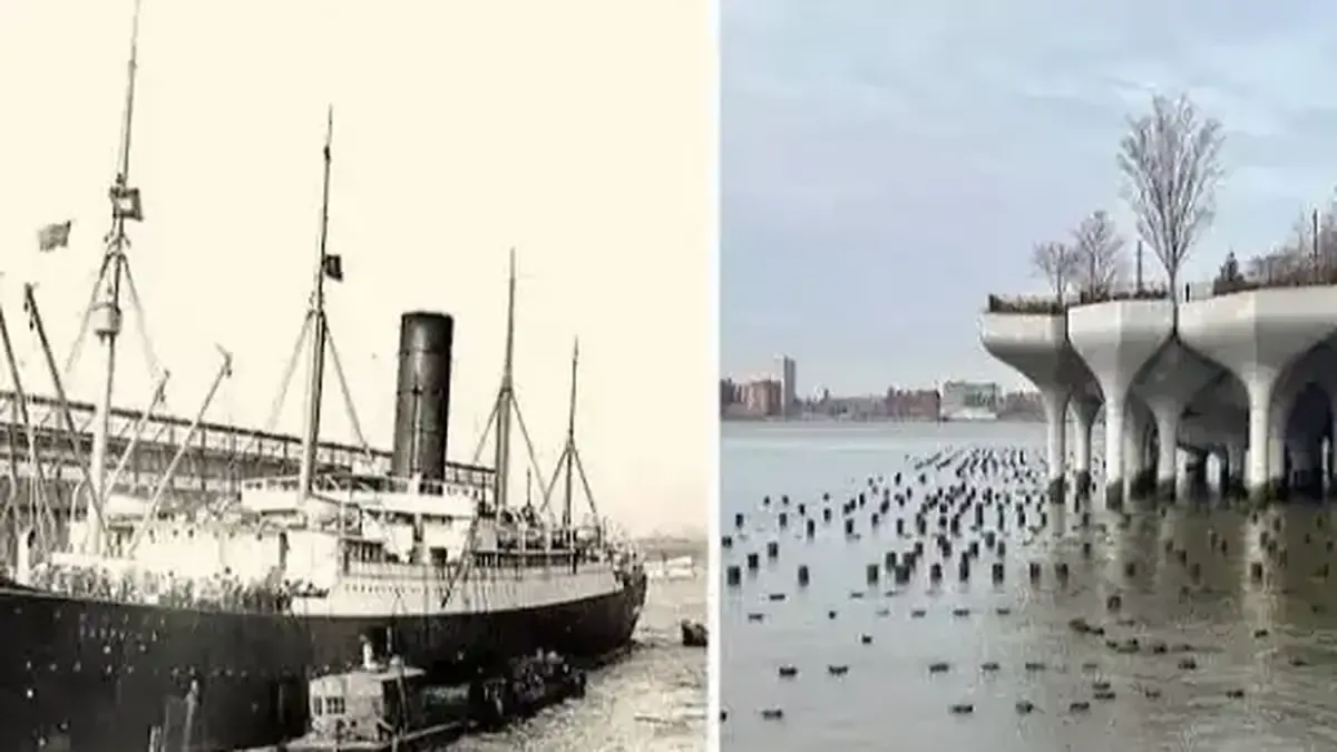 New York'un Little Island'ında Titanic faciasının tarihi izleri.