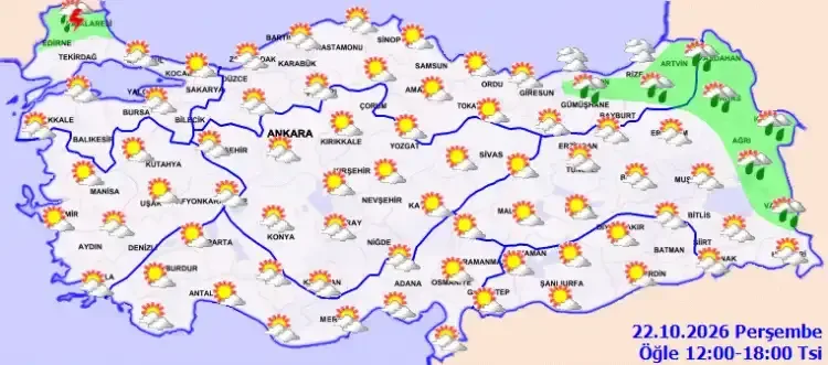 Meteoroloji 22 Ekim hava tahminini açıkladı - Detay Görsel 2