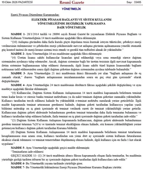 Elektrik piyasasında depolama tesislerine yeni düzenleme - Detay Görsel 1