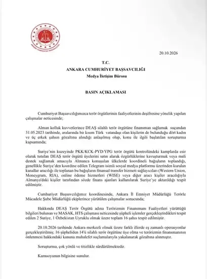 Ankara'da DEAŞ operasyonu: 14 gözaltı - Detay Görsel 1