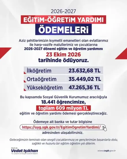 Şehit yakınları ve gazilere eğitim desteği - Detay Görsel 1