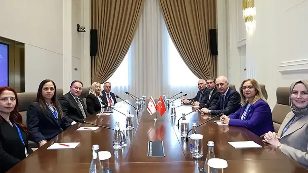 TBMM Başkanı Numan Kurtulmuş, KKTC Cumhuriyet Meclisi Başkanı Ziya Öztürkler ile görüştü.