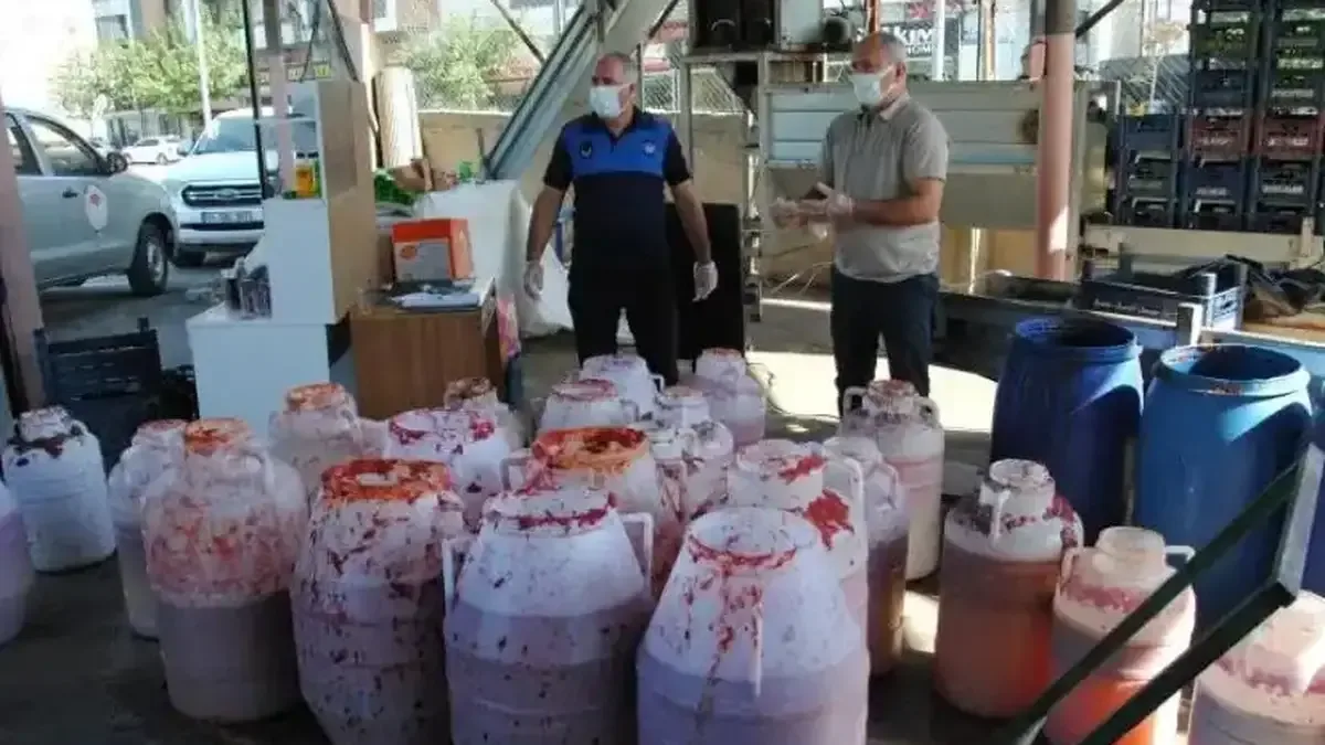 Şanlıurfa'da yapılan gıda denetiminde ele geçirilen sağlıksız ürünler.