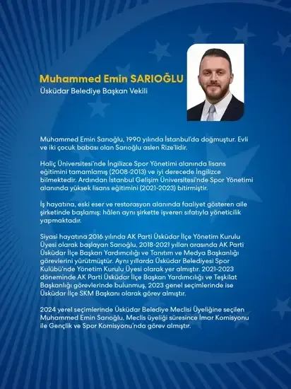 Üsküdar'ın yeni başkan vekili Muhammed Emin Sarıoğlu - Detay Görsel 1