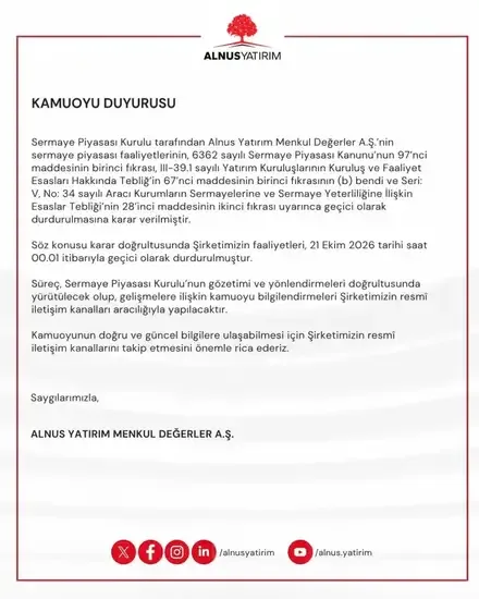 SPK Alnus Yatırım'ın faaliyetlerini durdurdu - Detay Görsel 1