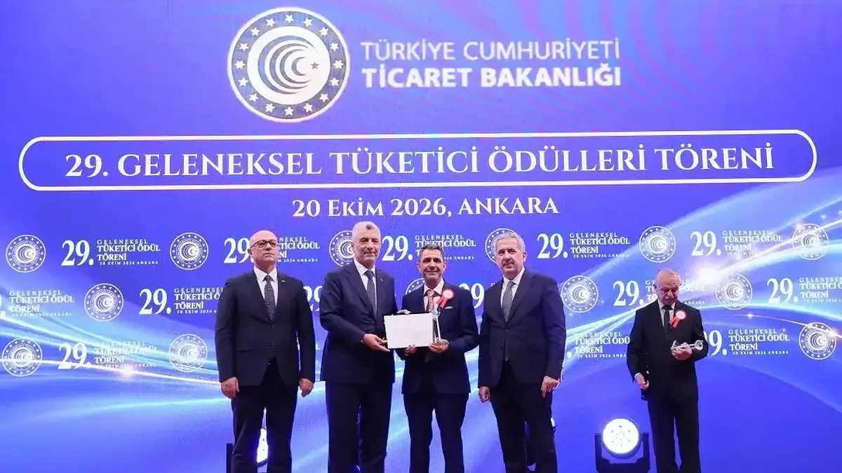 Ticaret Bakanlığı'nın düzenlediği ödül töreninden bir kare.