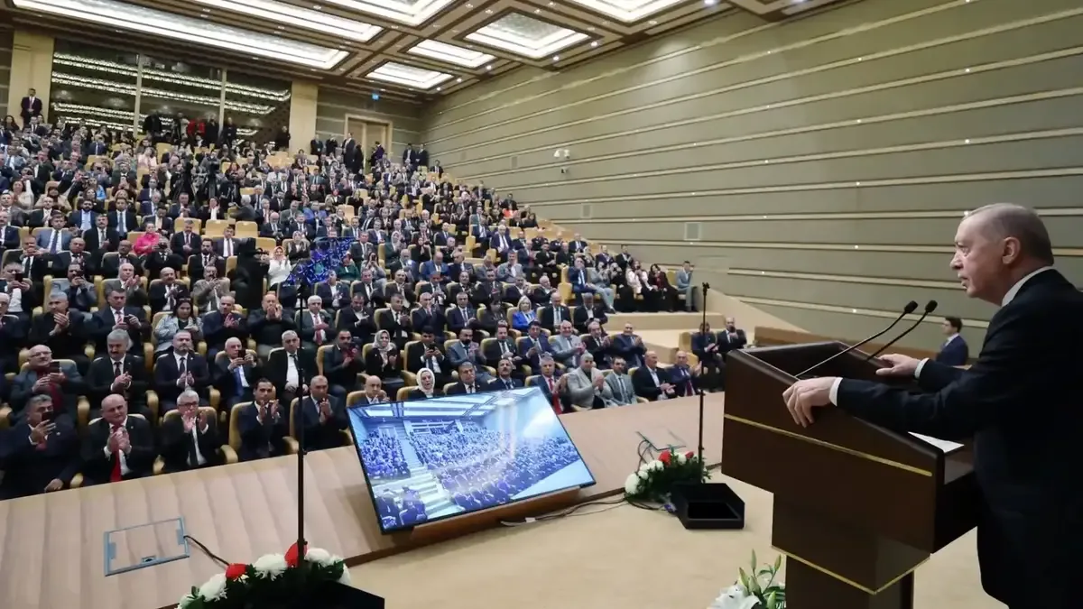 Cumhurbaşkanı Erdoğan, muhtarlara hitap ediyor.