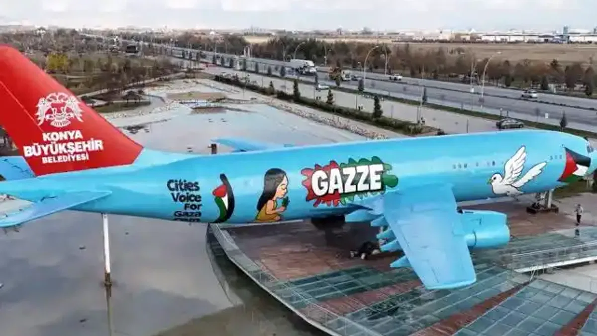 Konya'ya gelenler 'Gazze' mesajıyla karşılanıyor