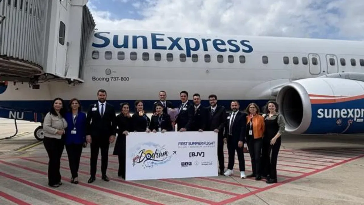 Milas-Bodrum Havalimanı sezonun ilk dış hat uçuşunu karşıladı