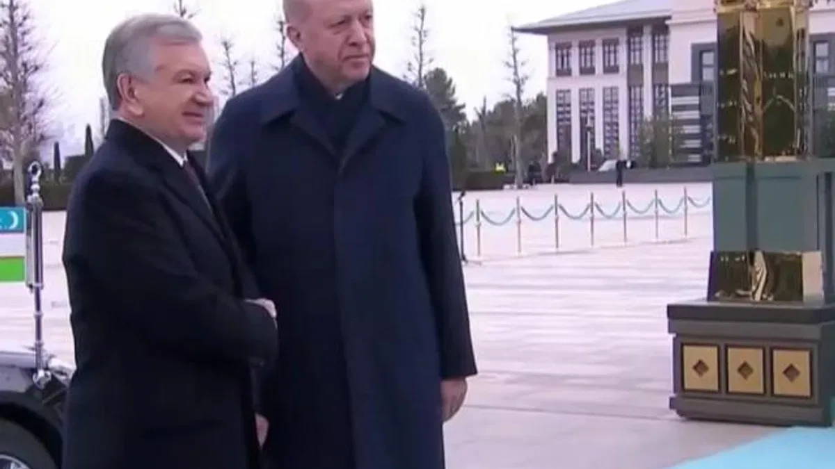 Özbekistan Cumhurbaşkanı Mirziyoyev Beştepe'de