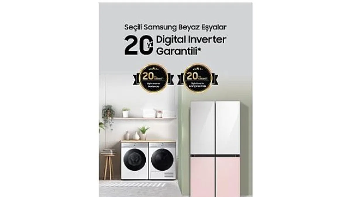 Samsung buzdolabı ve çamaşır makinelerinde 20 yıl garanti fırsatı!