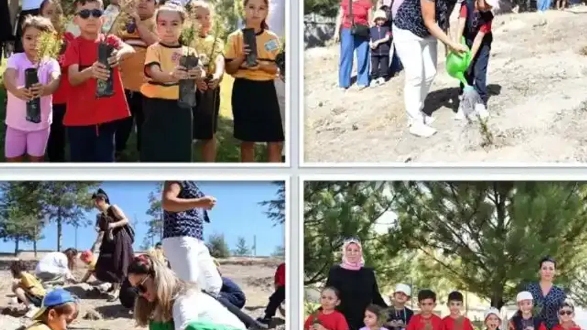 İlkokulların uyum haftasında fidanlar toprakla buluştu