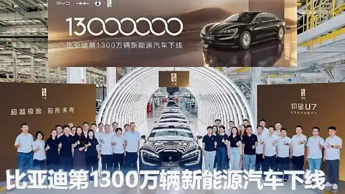 BYD, 13 Milyonuncu Yeni Enerji Aracını Üreterek Tarihi Bir Başarıya İmza Attı