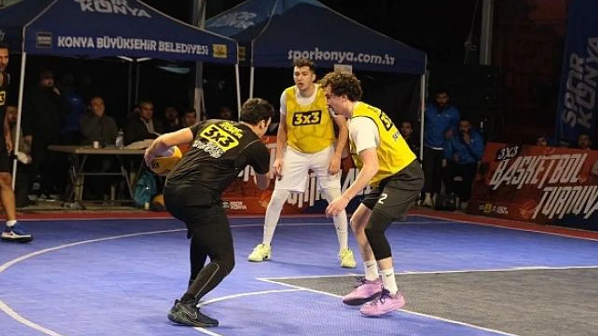 Konya'da 3x3 Basketbol Turnuvası Heyecanı Yaşandı