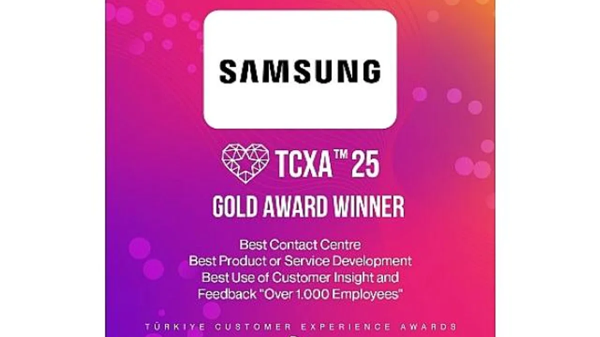 Samsung'a Türkiye Müşteri Deneyimi Ödülleri (TCXA) 2025'ten 3 Altın Ödül!