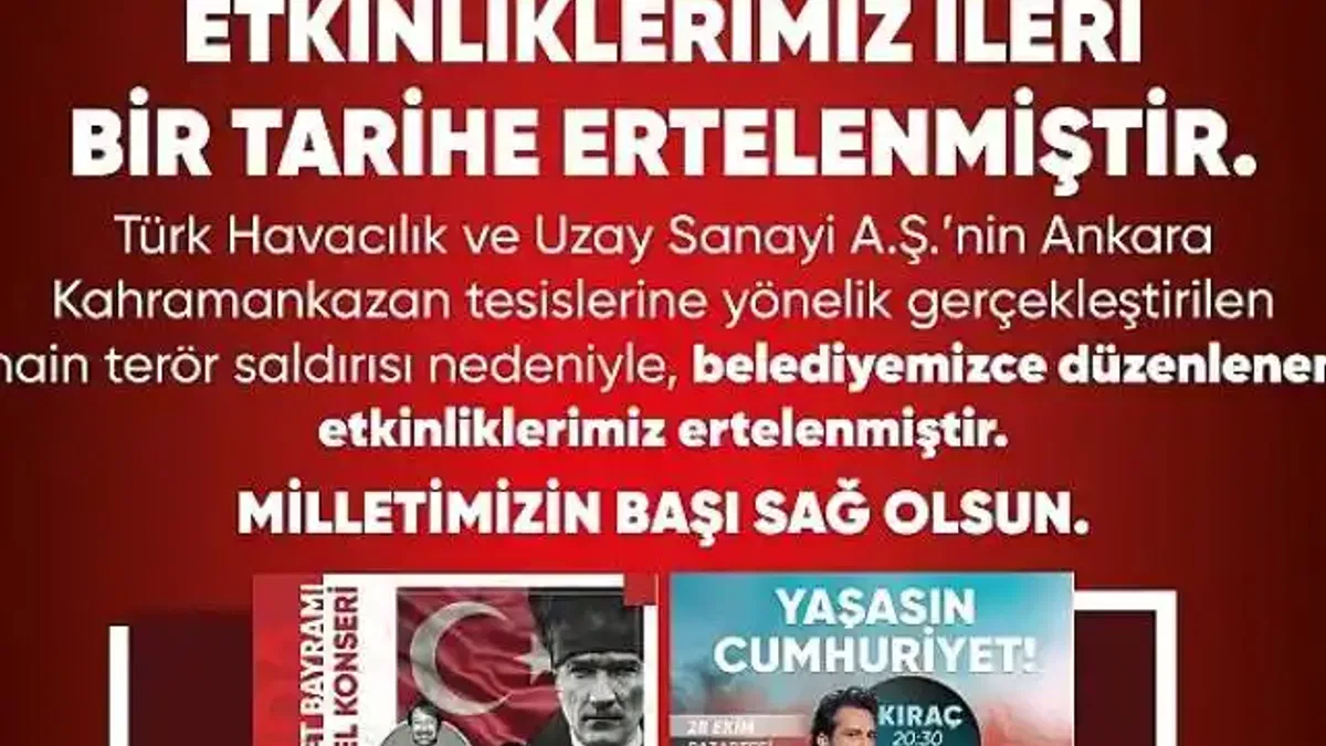 Karşıyaka'da konser ve törenler ertelendi