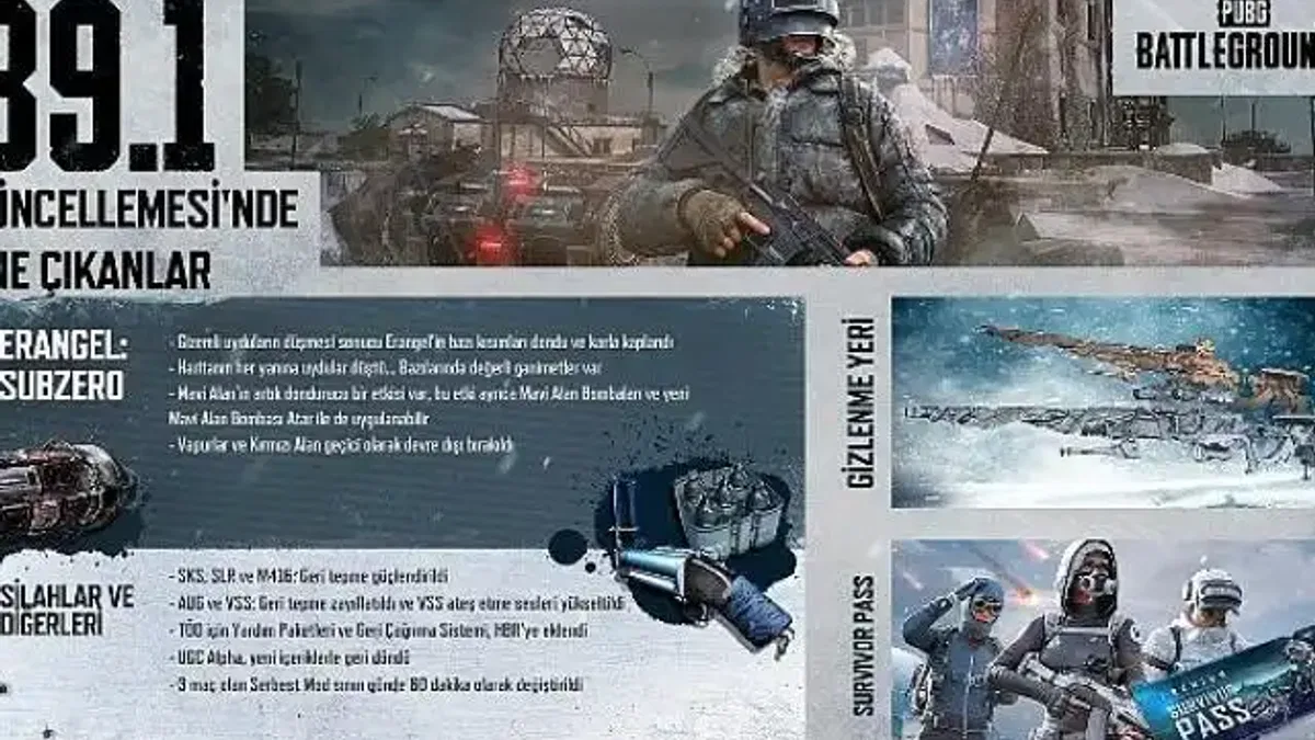 PUBG: BATTLEGROUNDS, Sizi "Erangel: Subzero"nun Buz Tutmuş Savaş Alanlarına Çağırıyor