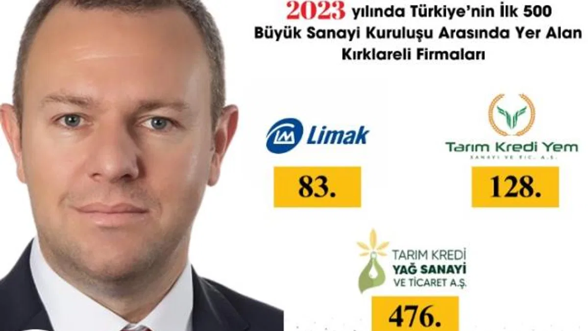 Kırklareli Ticaret ve Sanayi Odası Üyesi 3 Firma "en büyük" listede