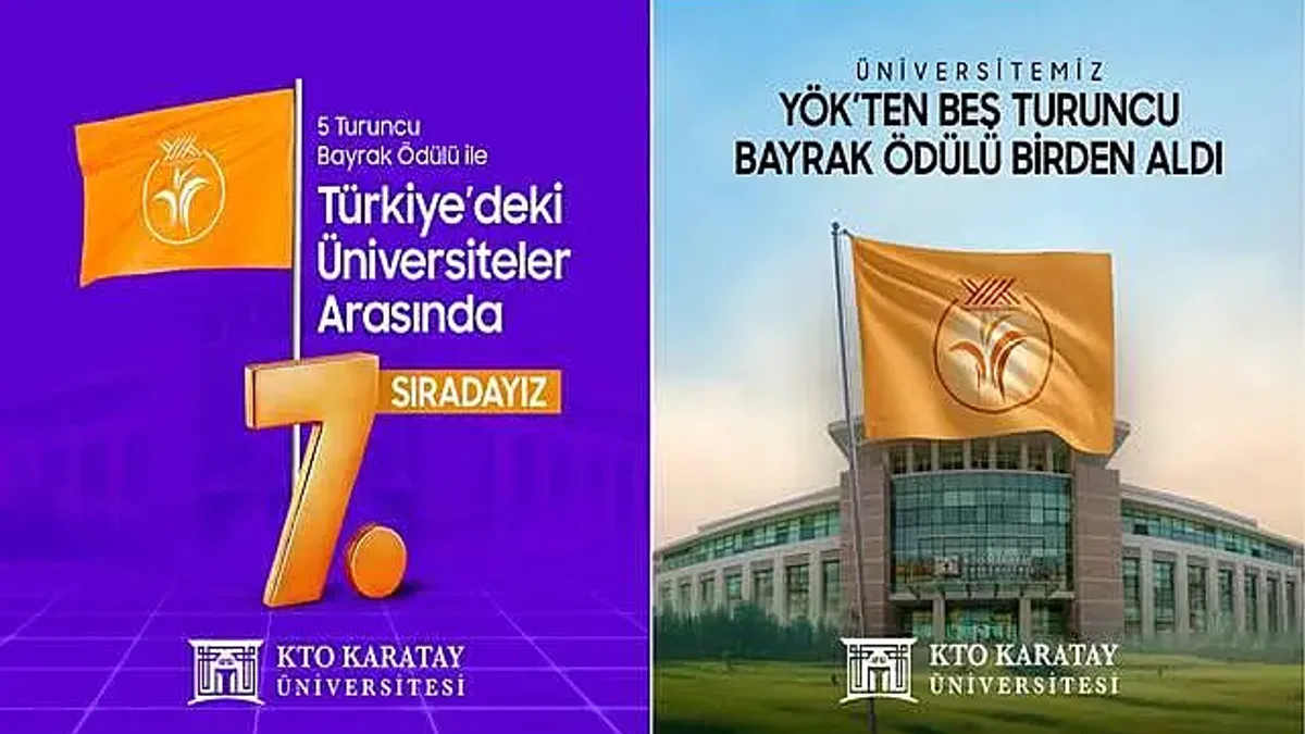 YÖK’ten KTO Karatay Üniversitesi'ne Turuncu Bayrak Ödülü