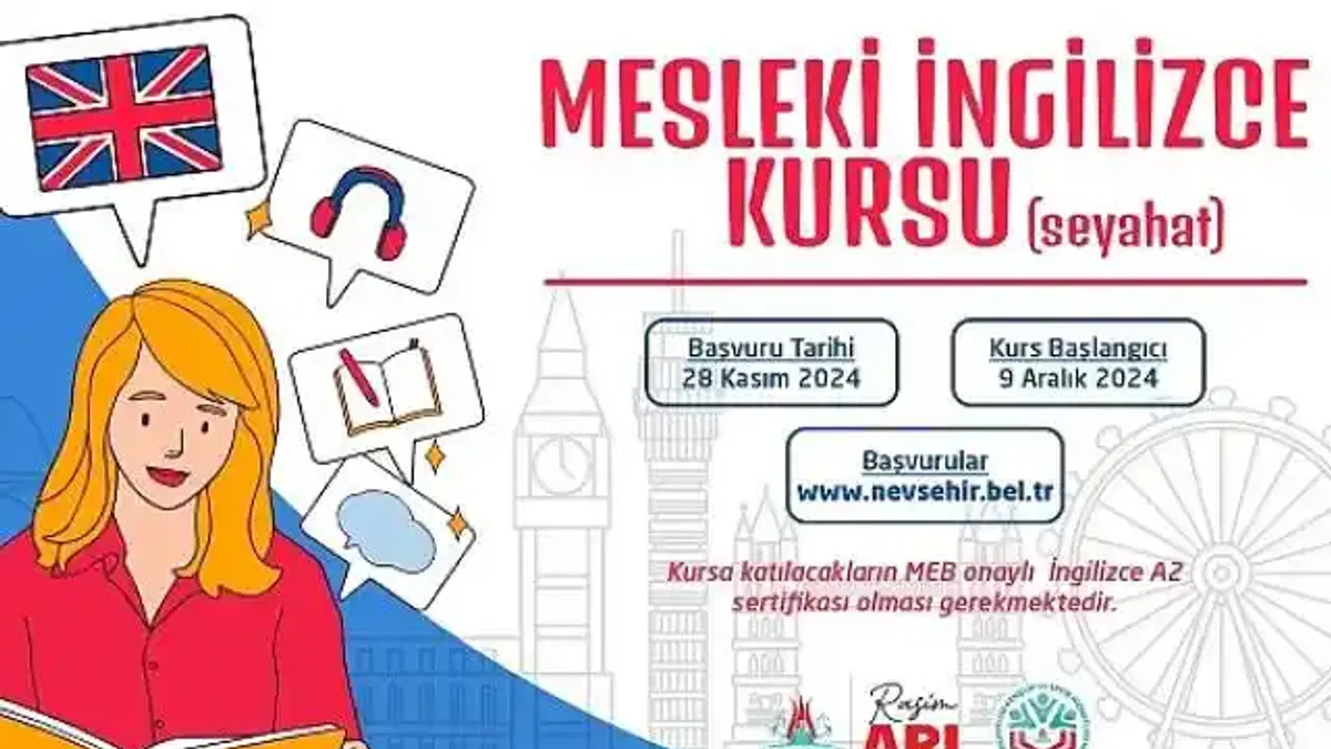 Nevşehir Belediyesi Gençlik ve Spor Hizmetleri Müdürlüğü bünyesinde Seyahat içerikli Mesleki İngilizce kursu açılacak.