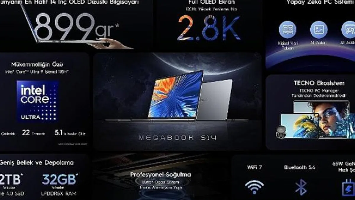 TECNO'dan Rekor Kıran İnovasyon: Megabook S14 Sadece 899 Gram Ağırlığında!