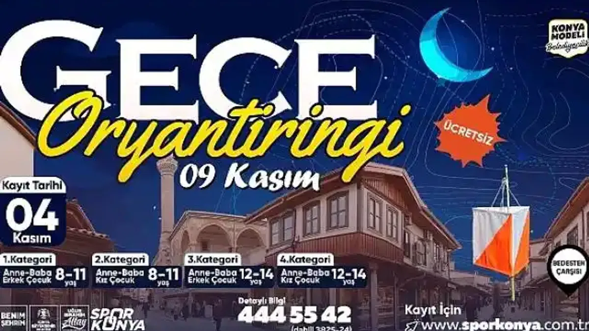 Konya Büyükşehir'den Aileler İçin "Gece Oryantiringi" Etkinliği