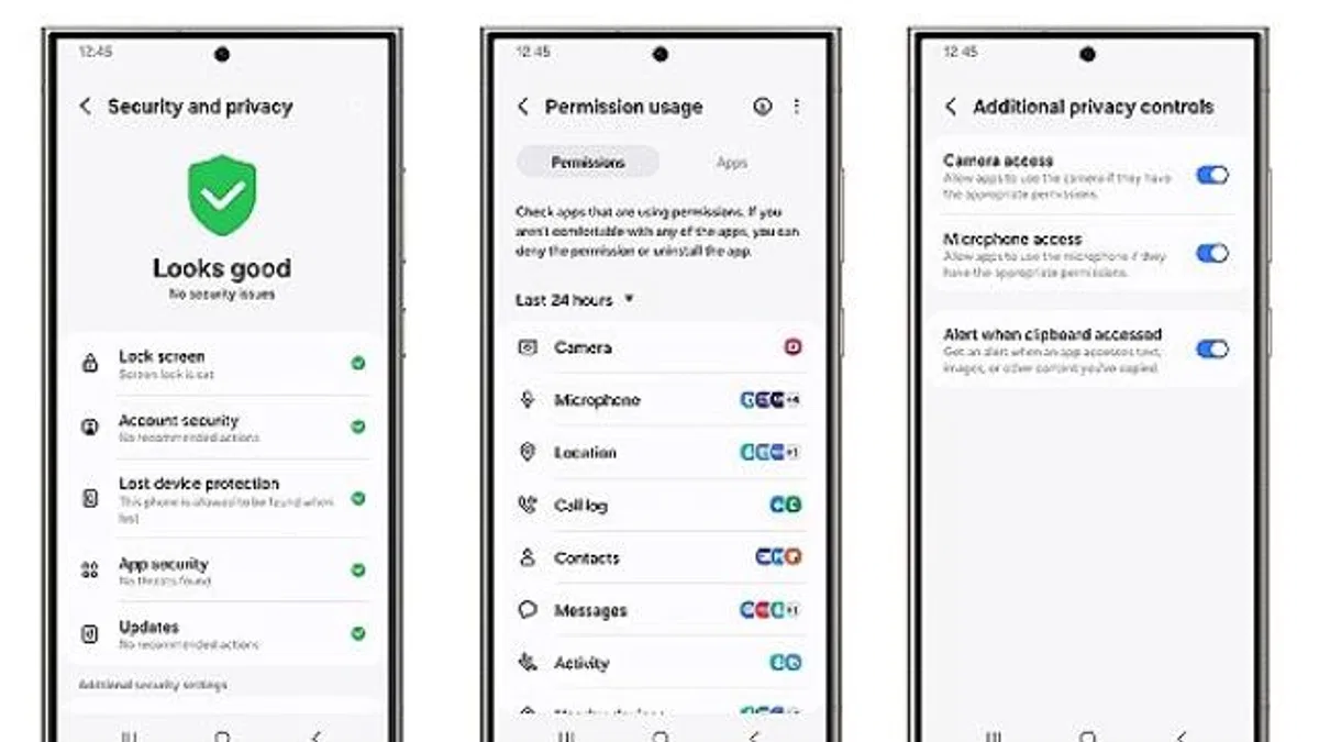 Samsung Galaxy'nin Güvenlik ve Gizlilik Panosu sayesinde kişisel verilerin kontrolü tamamen kullanıcının elinde