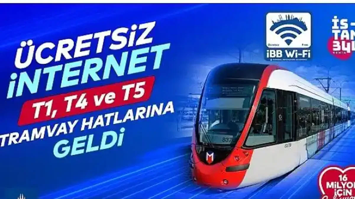İBB'den tramvay hatlarına ücretsiz internet