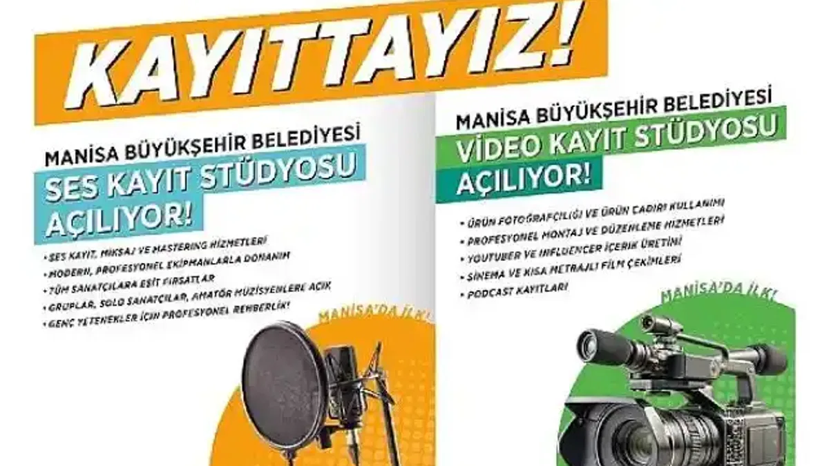Manisa Büyükşehir'den Ücretsiz Video ve Ses Kayıt Stüdyosu Desteği