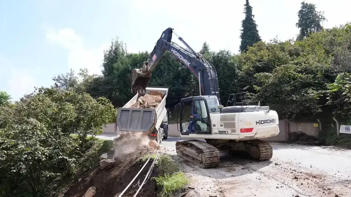 Giresun'da yol ve altyapı çalışmaları devam ediyor