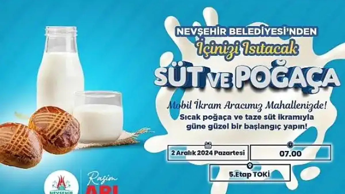 Nevşehir Belediyesi'nden Sıcak Süt ve Poğaça İkramı