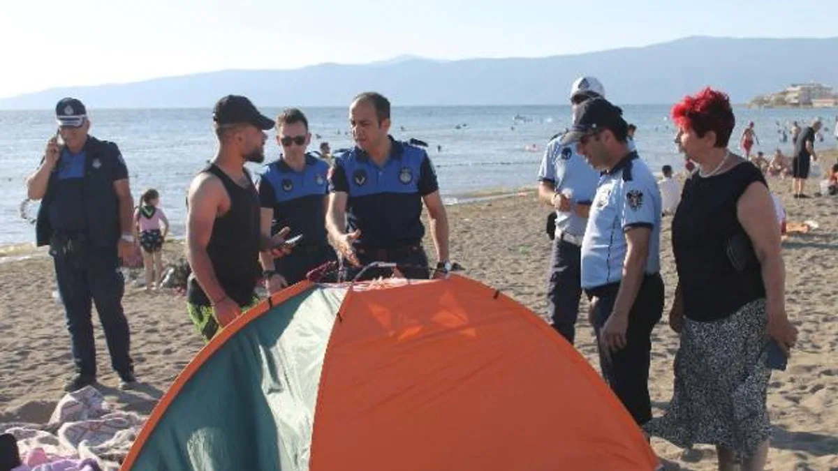 Bursa Gemlik kıyılarında çadır operasyonu!