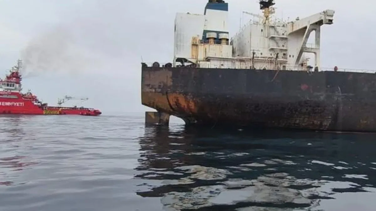 Karadeniz'de patlama yaşayan 'KAIROS'ta yangın söndürüldü... VIRAT'ın çeki operasyonu sürüyor
