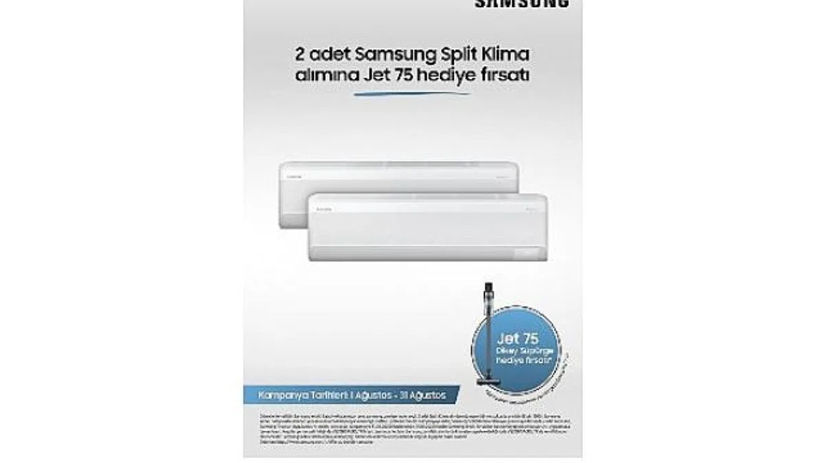 Samsung WindFree™ Split Klimalarda 2'li alımda JET 75 Dikey süpürge hediye!